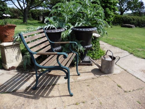 fig 1. Pair of Very Large Victorian Cast Iron Urns, Garden Planters