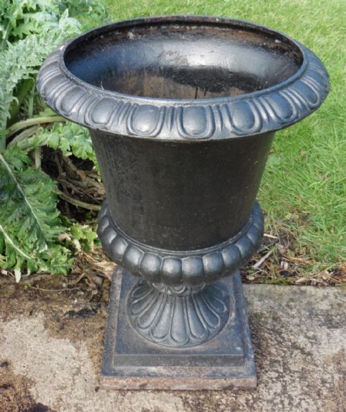 fig 2. Pair of Very Large Victorian Cast Iron Urns, Garden Planters