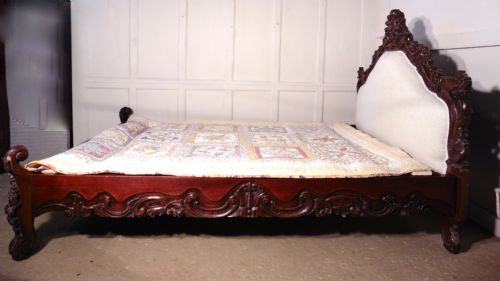 fig 2. A Superb French Carved Mahogany Rococo Château 5ft Double Bed,