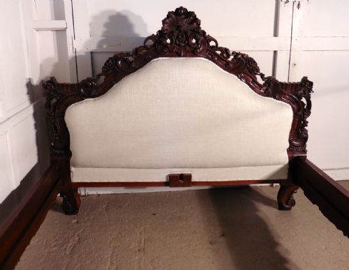 fig 3. A Superb French Carved Mahogany Rococo Château 5ft Double Bed,