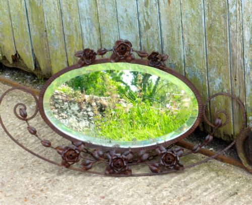fig 3. Very Unusual Art Deco Wrought Iron Wall Mirror