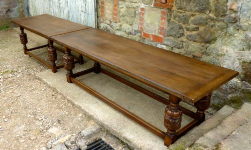 Gothic Carved Oak Boardroom Tables, Long Dining Table