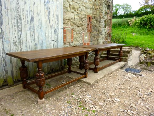 fig 1. Gothic Carved Oak Boardroom Tables, Long Dining Table