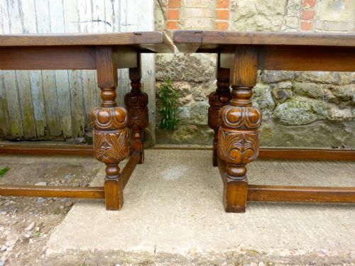 fig 2. Gothic Carved Oak Boardroom Tables, Long Dining Table
