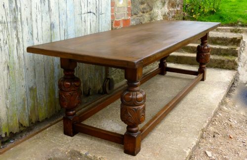 fig 3. Gothic Carved Oak Boardroom Tables, Long Dining Table