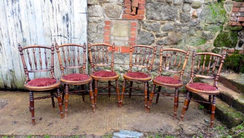 Set of 6 Bistro Bentwood Spindle Back Chairs