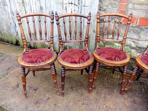 fig 1. Set of 6 Bistro Bentwood Spindle Back Chairs