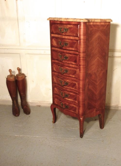fig 1. French Louis XVI style Bombe Commode Chest of Drawers