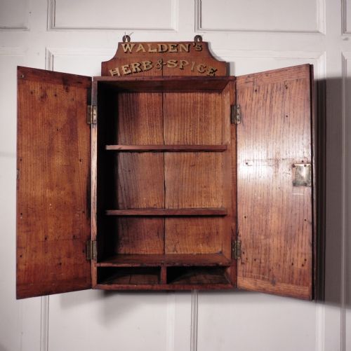 fig 2. Victorian Sign Painted Spice Cupboard, Shop Display Kitchen Cabinet