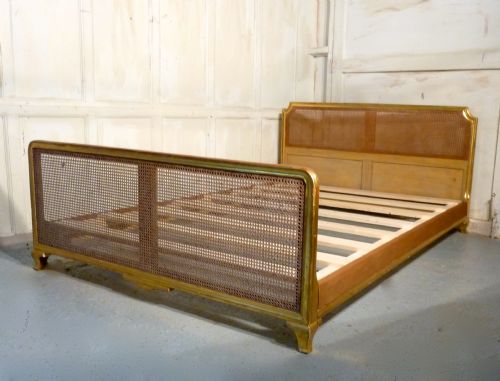 French Gold and Bergère Double Bed