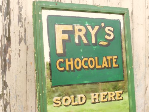 fig 1. Large Edwardian Sweet Shop Advertising Mirror, Fry’s Chocolate