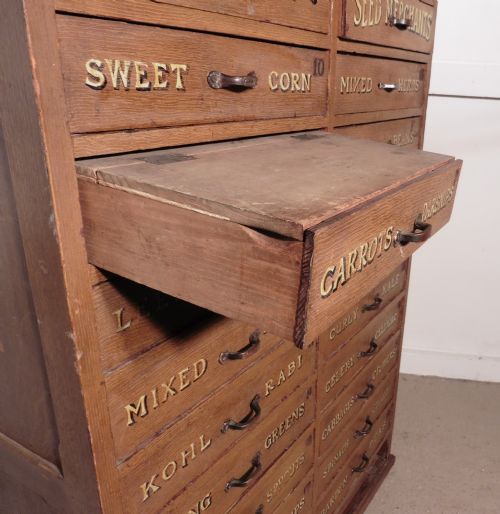 fig 1. A Garden Supplies Store Shop Fitting, Seed Merchant’s Collectors Cabinet