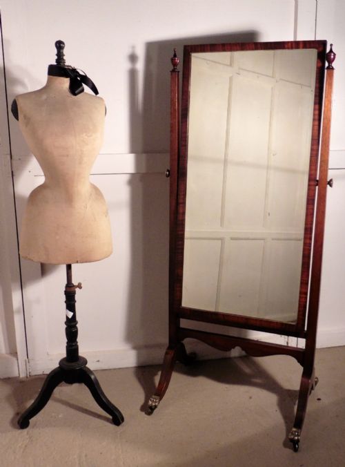 fig 1. Victorian Mahogany Cheval Mirror