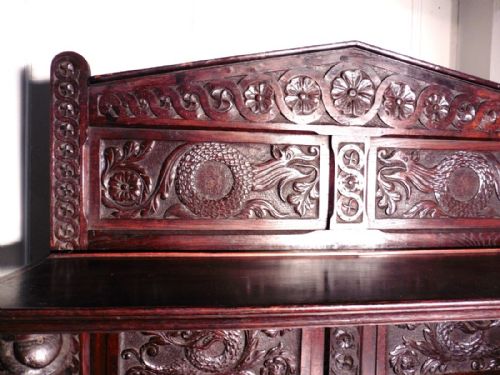 fig 4. 19th Century Carved Welsh Oak Sideboard, Dresser or Hall Cupboard