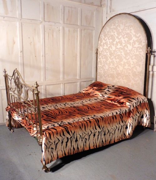 fig 1. Spectacular Victorian Art Nouveau Brass Double Bed