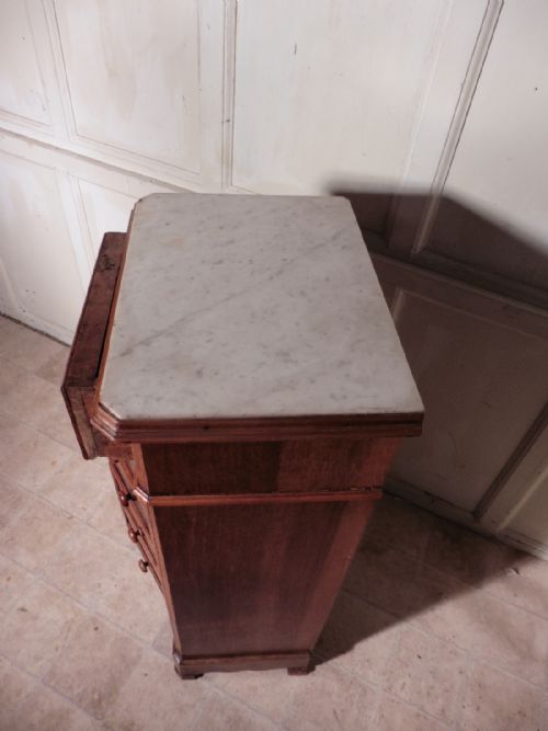 fig 1. French Figured Walnut Bedside Cupboard or Night Table