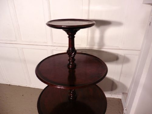 fig 2. Tall Georgian Mahogany 3 Tier Dumb Waiter