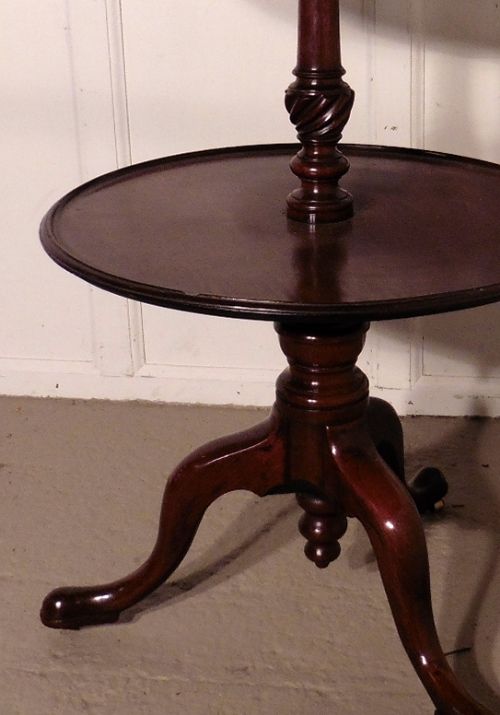 fig 3. Tall Georgian Mahogany 3 Tier Dumb Waiter