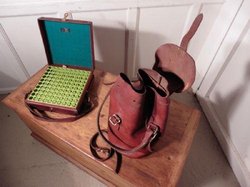 fig 1. A 19th Century Leather Game Bag and Cartridge Case, Shooting Companion Set