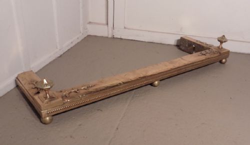 Large Heavy Victorian Brass Fender