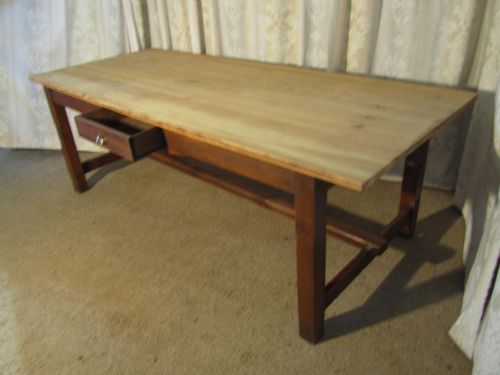 fig 3. Large 19th Century French Farmhouse Pine Table