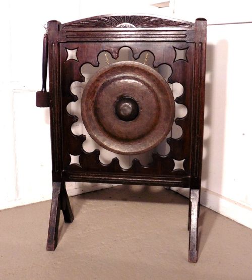 fig 2. A Large Art Deco Mahogany and Brass Dinner Gong