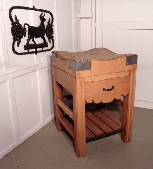 fig 3. A Good French Butcher’s Block Preparation Table