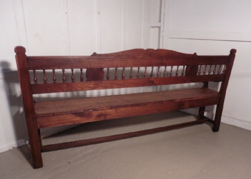 fig 2. Very Long French Carved Elm Bench, Settle