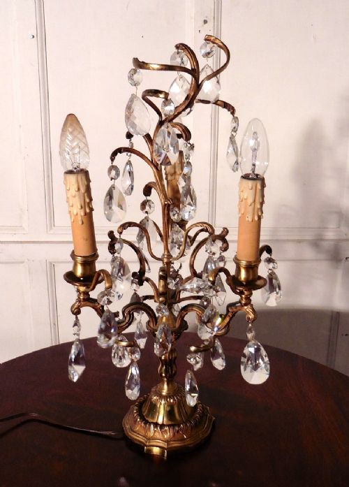 A Magnificent French Girandole, 3 Lamp Table Chandelier