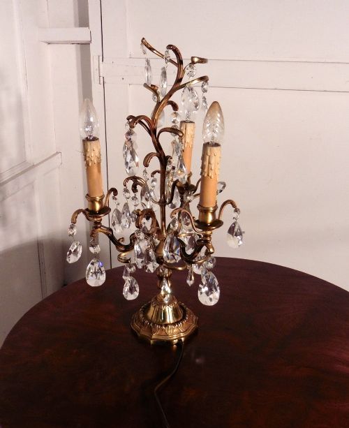 fig 1. A Magnificent French Girandole, 3 Lamp Table Chandelier
