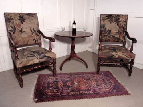 A Pair of French Arts and Crafts Walnut Library Chairs