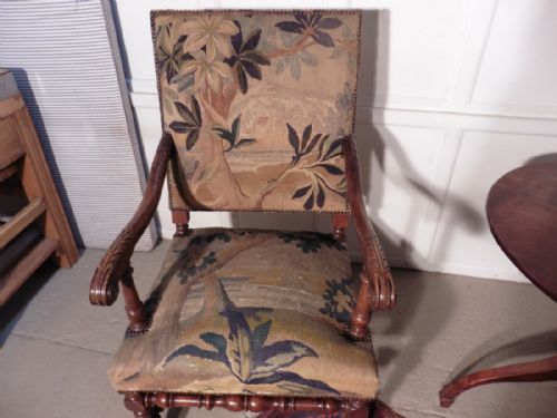 fig 1. A pair of French Arts and Crafts Walnut Library Chairs