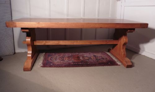 A Large French Golden Oak Refectory Table