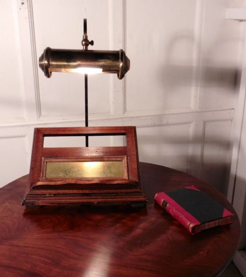 fig 1. Walnut Book Rest Reading Stand Lamp, Menu Holder
