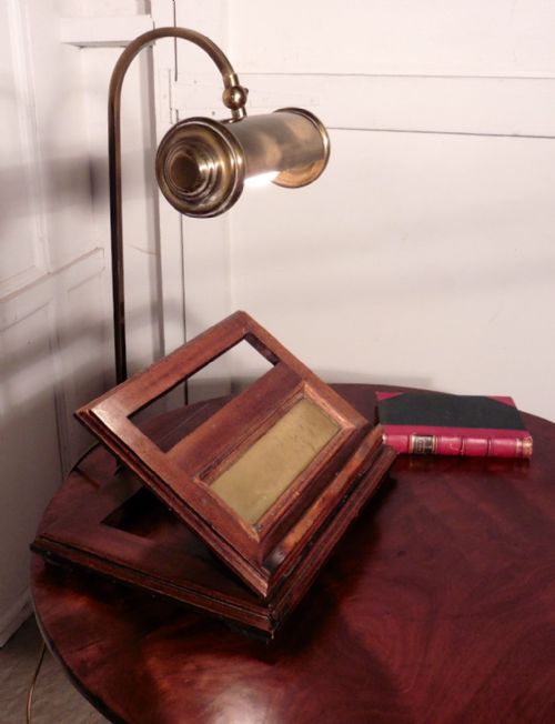 fig 3. Walnut Book Rest Reading Stand Lamp, Menu Holder