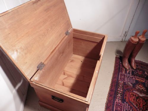 fig 2. Heavy Victorian Pine Coffer, Blanket Box or Coffee Table