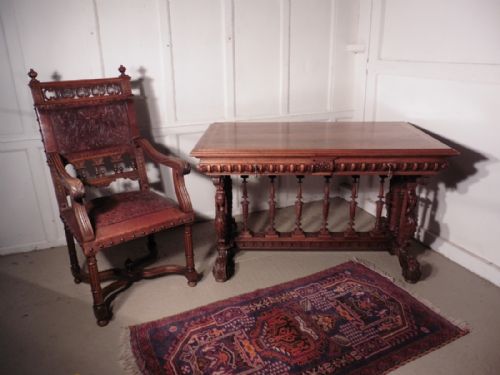 French Gothic Carved Hall or Centre Table