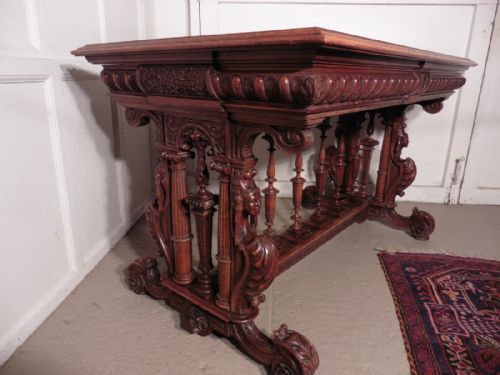 fig 1. French Gothic Carved Hall or Centre Table