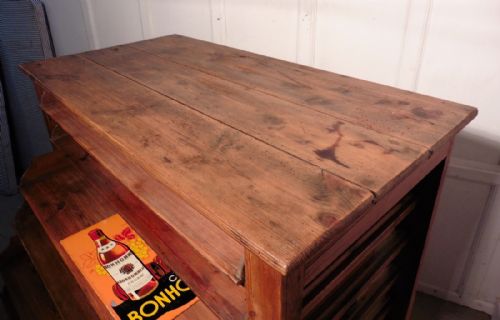fig 2. French Artist’s Plan Chest, Rustic Pine Storage Cabinet