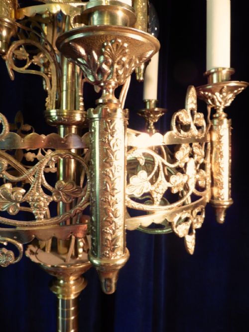 fig 3. Very Large French Brass Church Candelabra