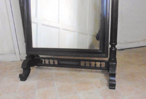 fig 1. Large 19th Century Breton Oak Cheval Mirror