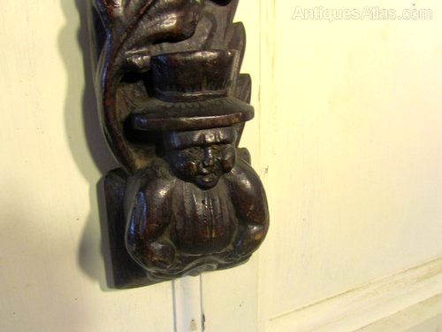 fig 1. 3 Large 19th Century Oak Carvings