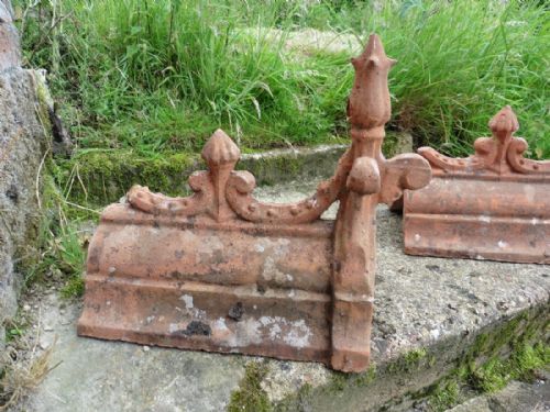fig 2. A Pair of French Terracotta Gothic Roof Ridge Finials