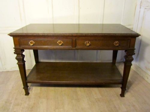Gothic Arts and Crafts Oak Hall Table or Serving Table