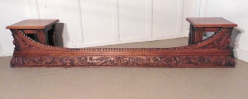 fig 1. Large Carved Oak Club Fender, Inglenook Fireside Seat