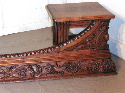 fig 3. Large Carved Oak Club Fender, Inglenook Fireside Seat