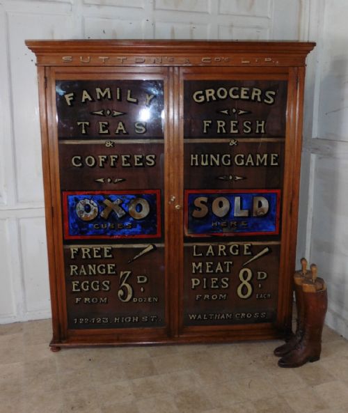 fig 3. Victorian Sign Painted Grocer’s Cupboard Farm Shop