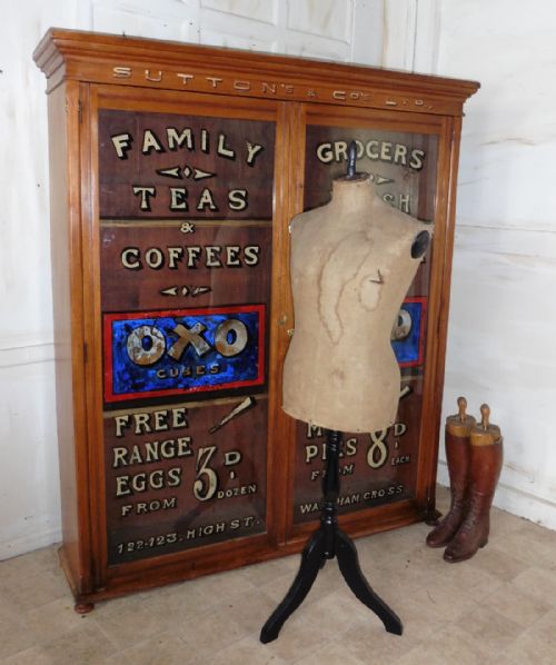 fig 4. Victorian Sign Painted Grocer’s Cupboard Farm Shop