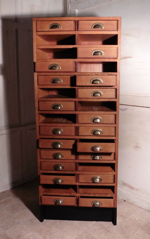 fig 2. A Tall Art Deco Oak Filing Cabinet, Haberdashers Shelves