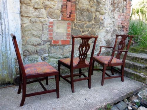 fig 2. A Set of 7 Chippendale Mahogany Dining Chairs